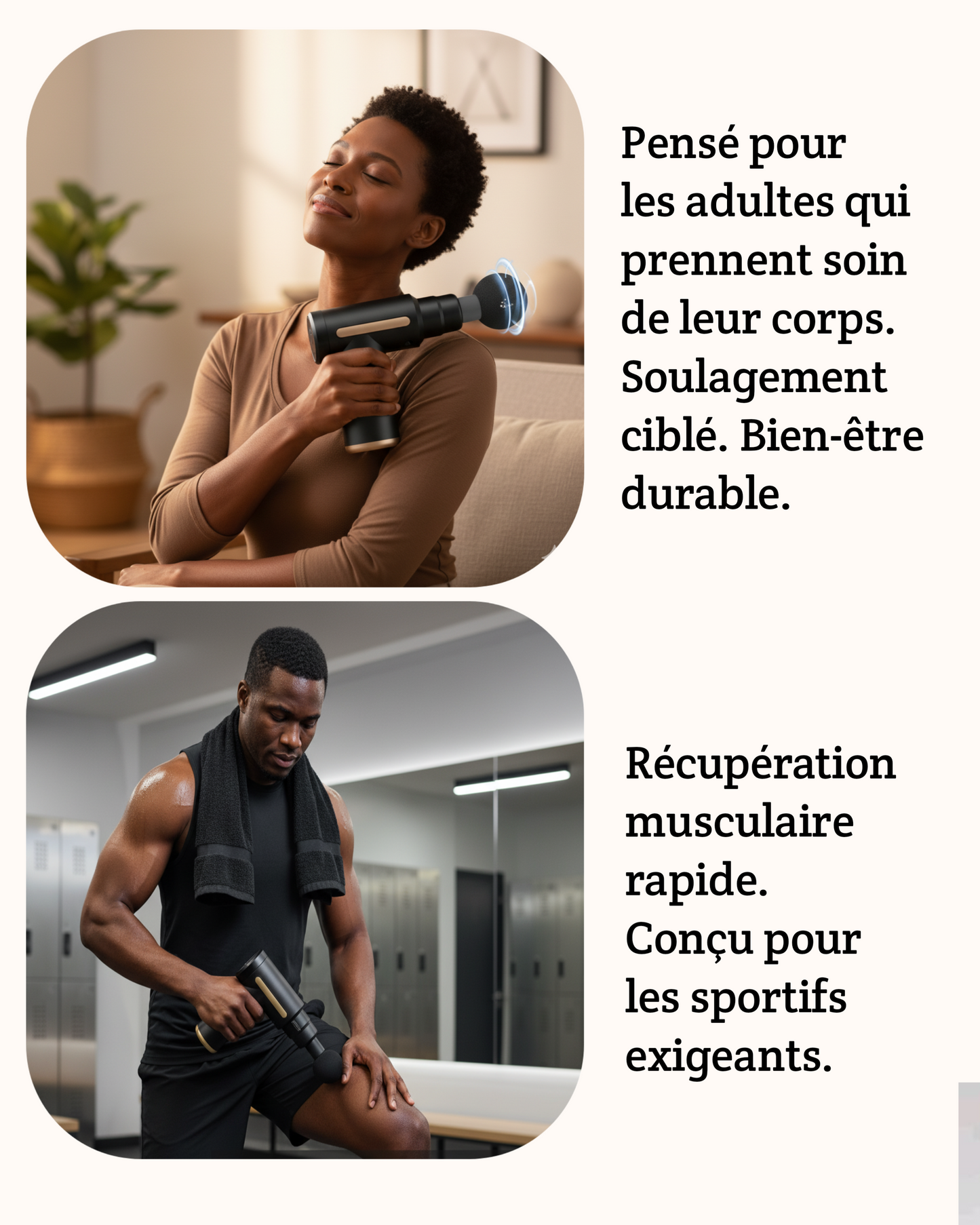 PISTOLET DE MASSAGE PROFESSIONNEL - Détente, Récupération et Bien-être à la maison