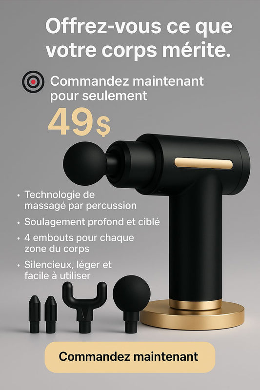PISTOLET DE MASSAGE PROFESSIONNEL - Détente, Récupération et Bien-être à la maison