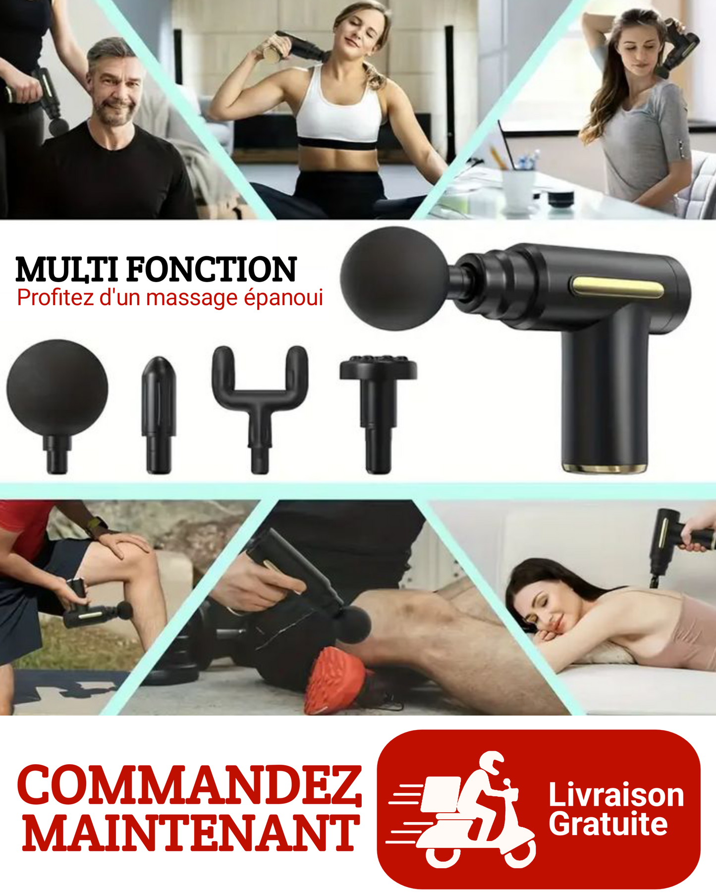 PISTOLET DE MASSAGE PROFESSIONNEL - Détente, Récupération et Bien-être à la maison