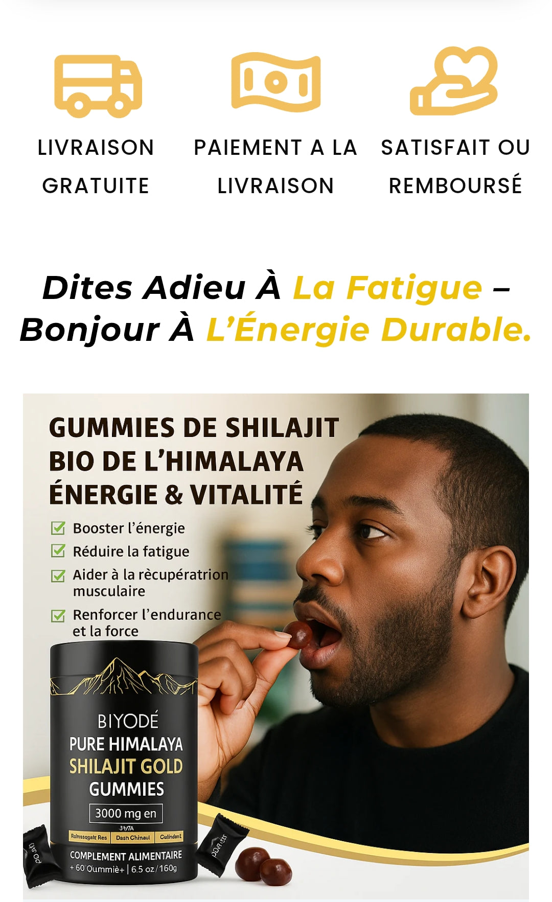 SHILAJIT GOLD GUMMIES - Boostez votre énergie, endurance et vitalité