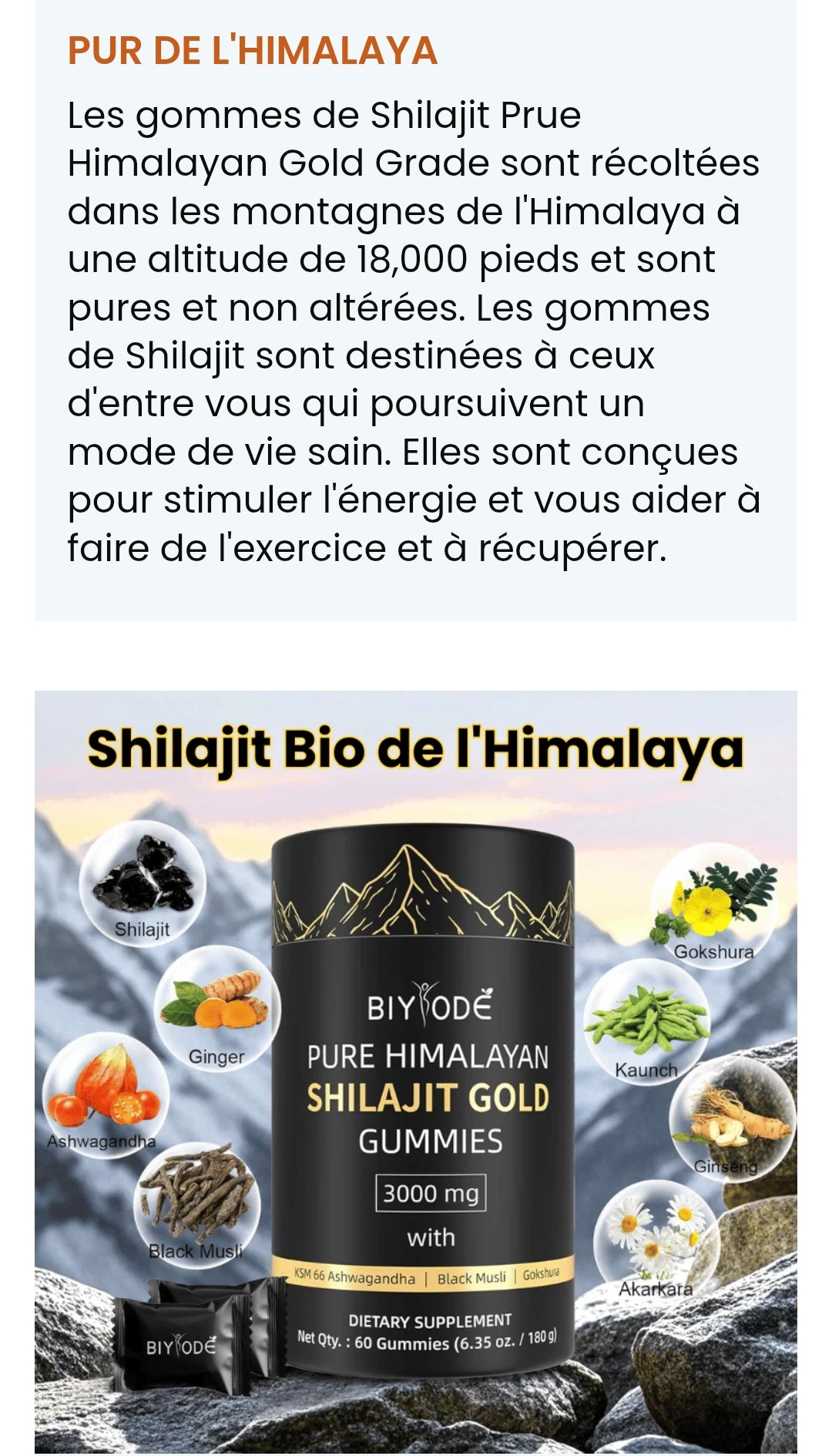 SHILAJIT GOLD GUMMIES - Boostez votre énergie, endurance et vitalité